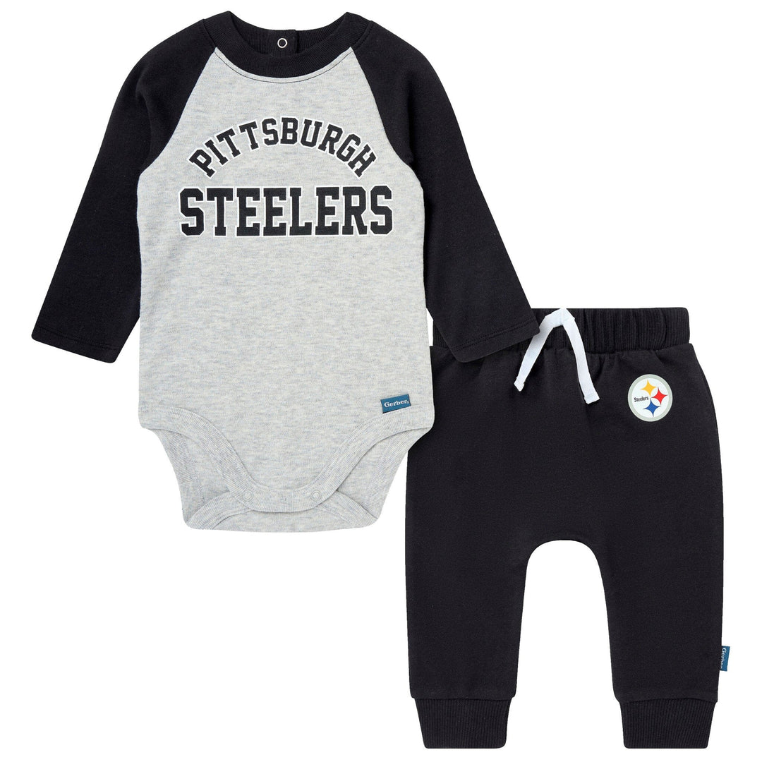 2-Piece Baby Neutral Pittsburgh Steelers Bodysuit and Jogger Set NFL NFL 
