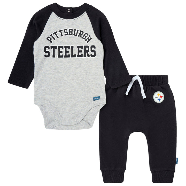 2-Piece Baby Neutral Pittsburgh Steelers Bodysuit and Jogger Set NFL NFL 