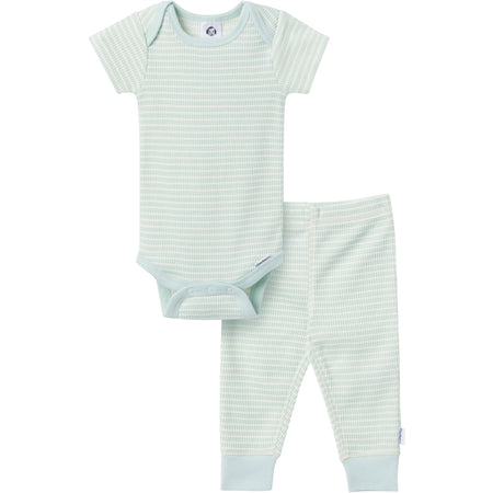 2-Piece Baby Boys Sky Blue Stripe Onesies® Bodysuit and Pants Set