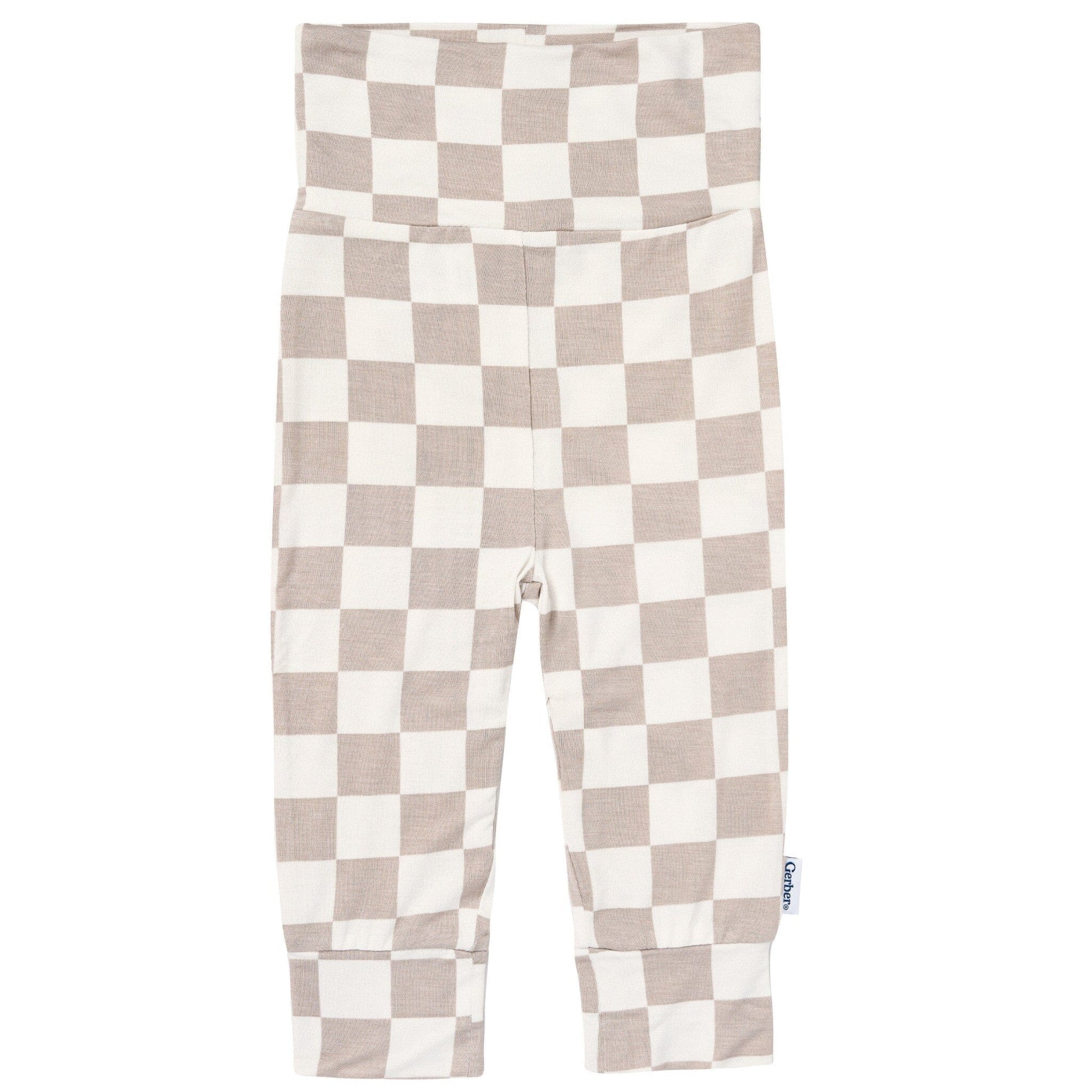 2-Piece Baby Neutral Taupe Check Onesie® Pant Set Outfits & Sets Gerber® 