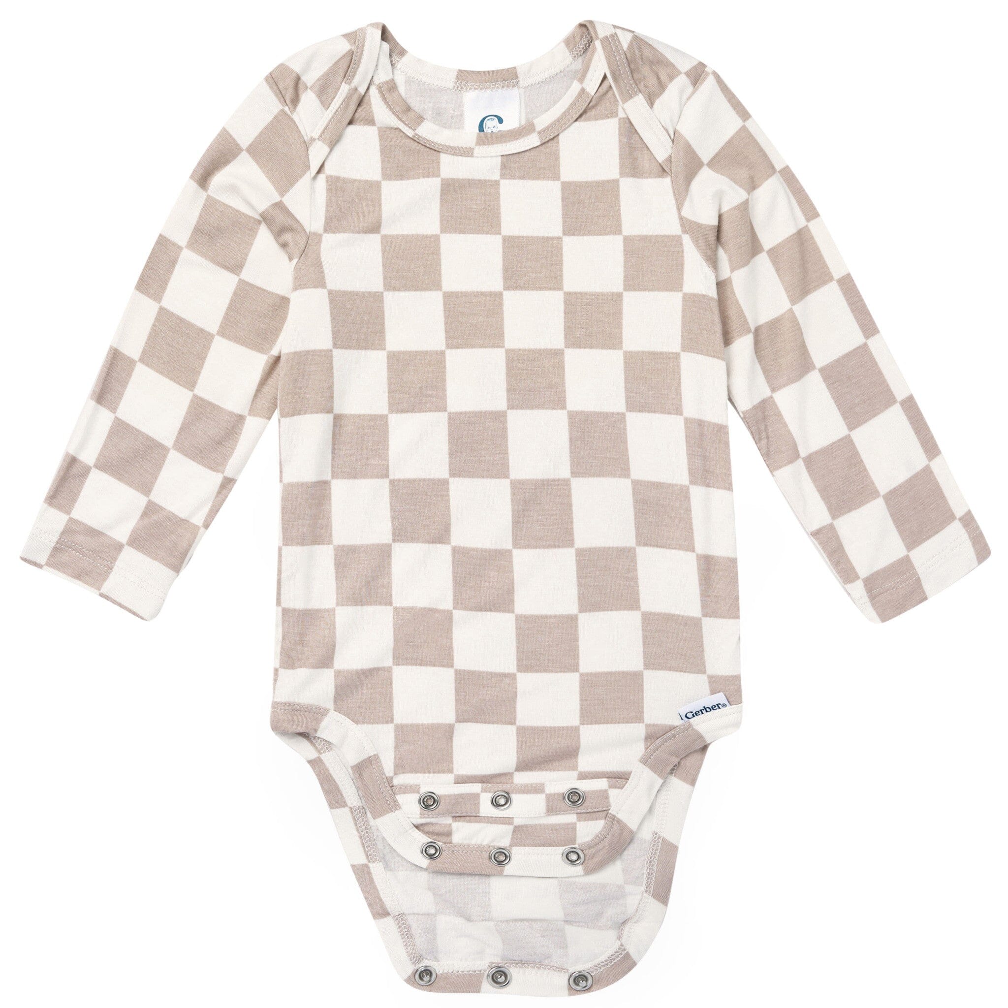 2-Piece Baby Neutral Taupe Check Onesie® Pant Set Outfits & Sets Gerber® 