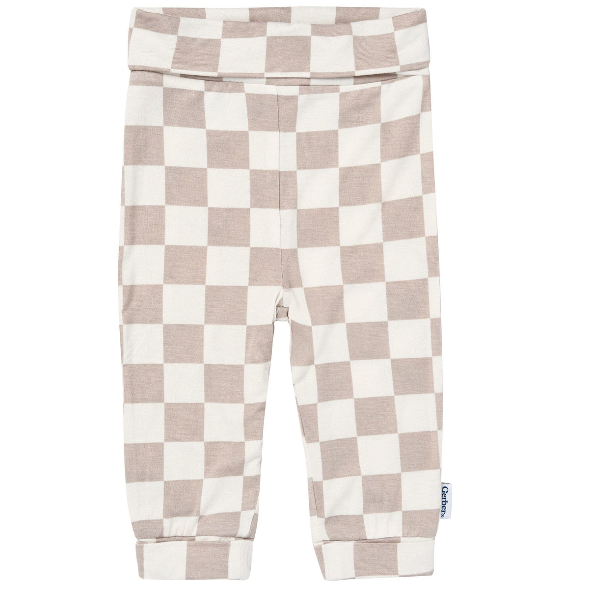 2-Piece Baby Neutral Taupe Check Onesie® Pant Set Outfits & Sets Gerber® 