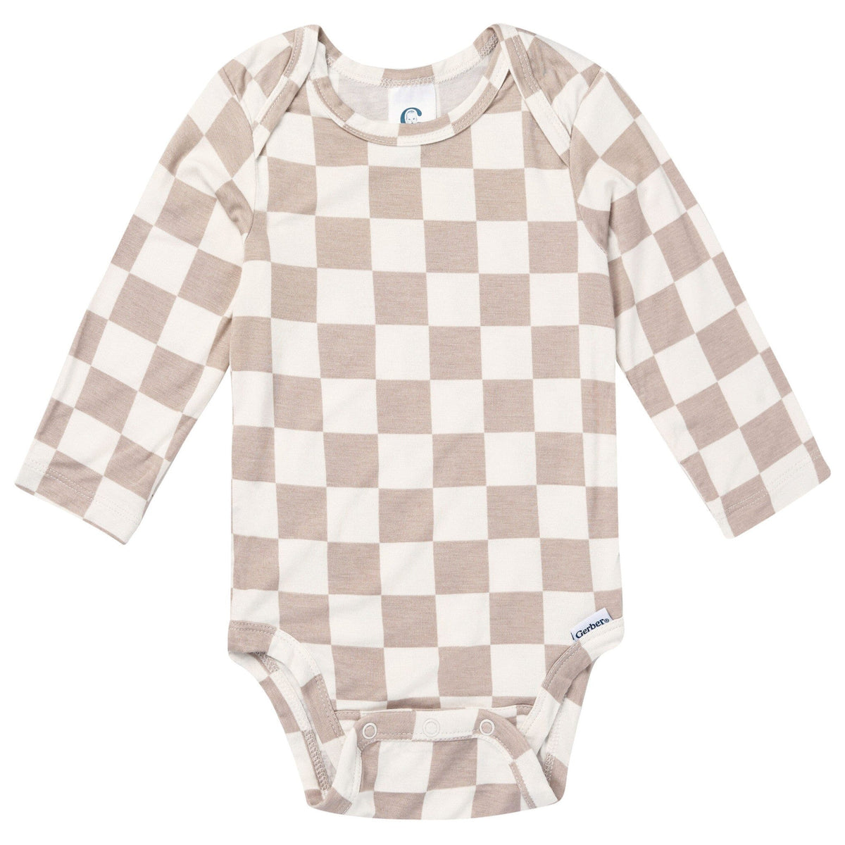2-Piece Baby Neutral Taupe Check Onesie® Pant Set Outfits & Sets Gerber® 