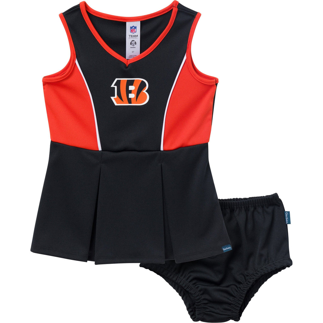 2-Piece Infant & Toddler Girls Cincinatti Bengals Dress and Panty Cover Set Dresses NFL 