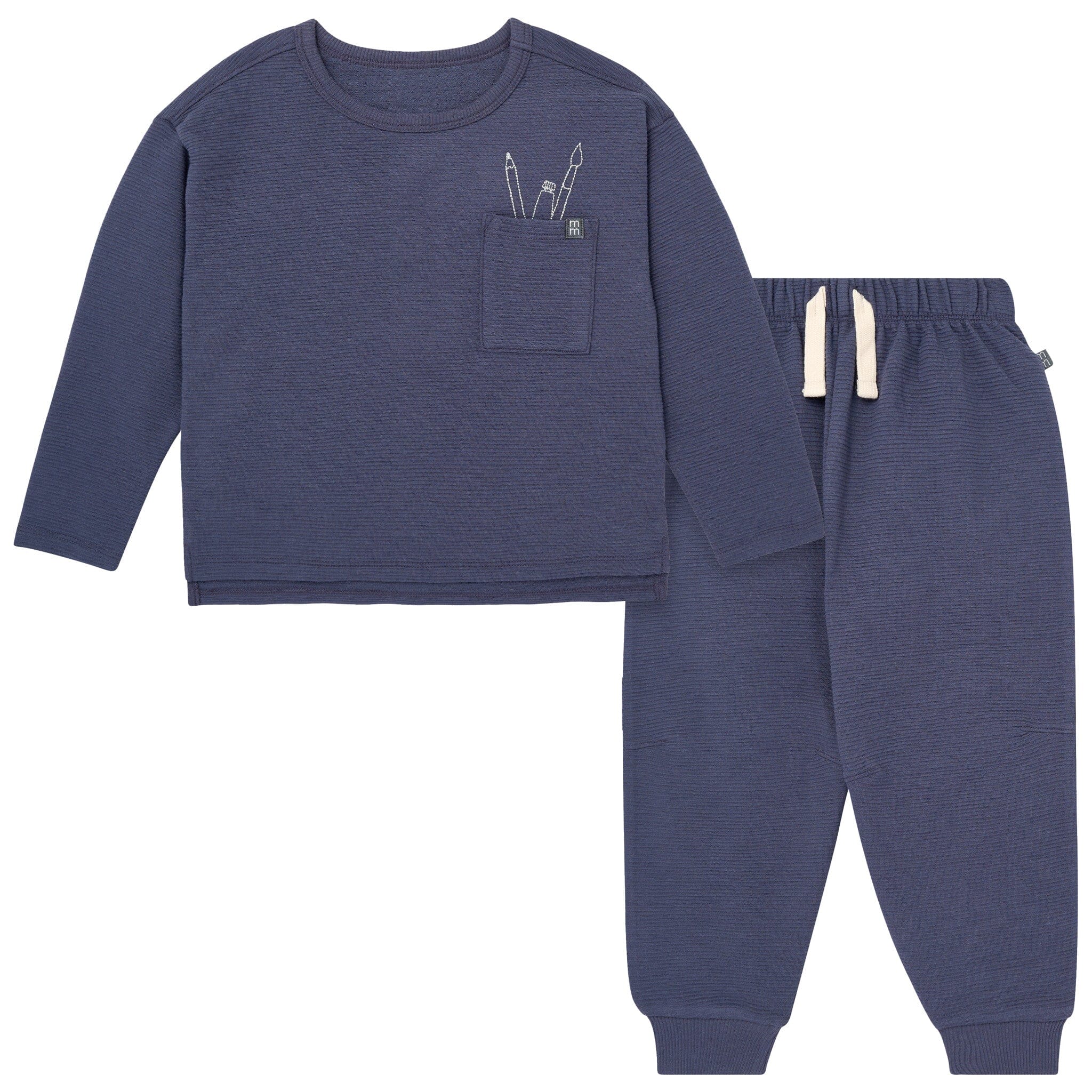2-Piece Baby Boys Dark Blue Long Sleeve T-Shirt and Jogger Set Outfits & Sets Gerber® 