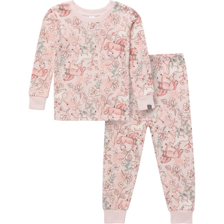 2-Piece Girls Horses Snug Fit Pajama Set