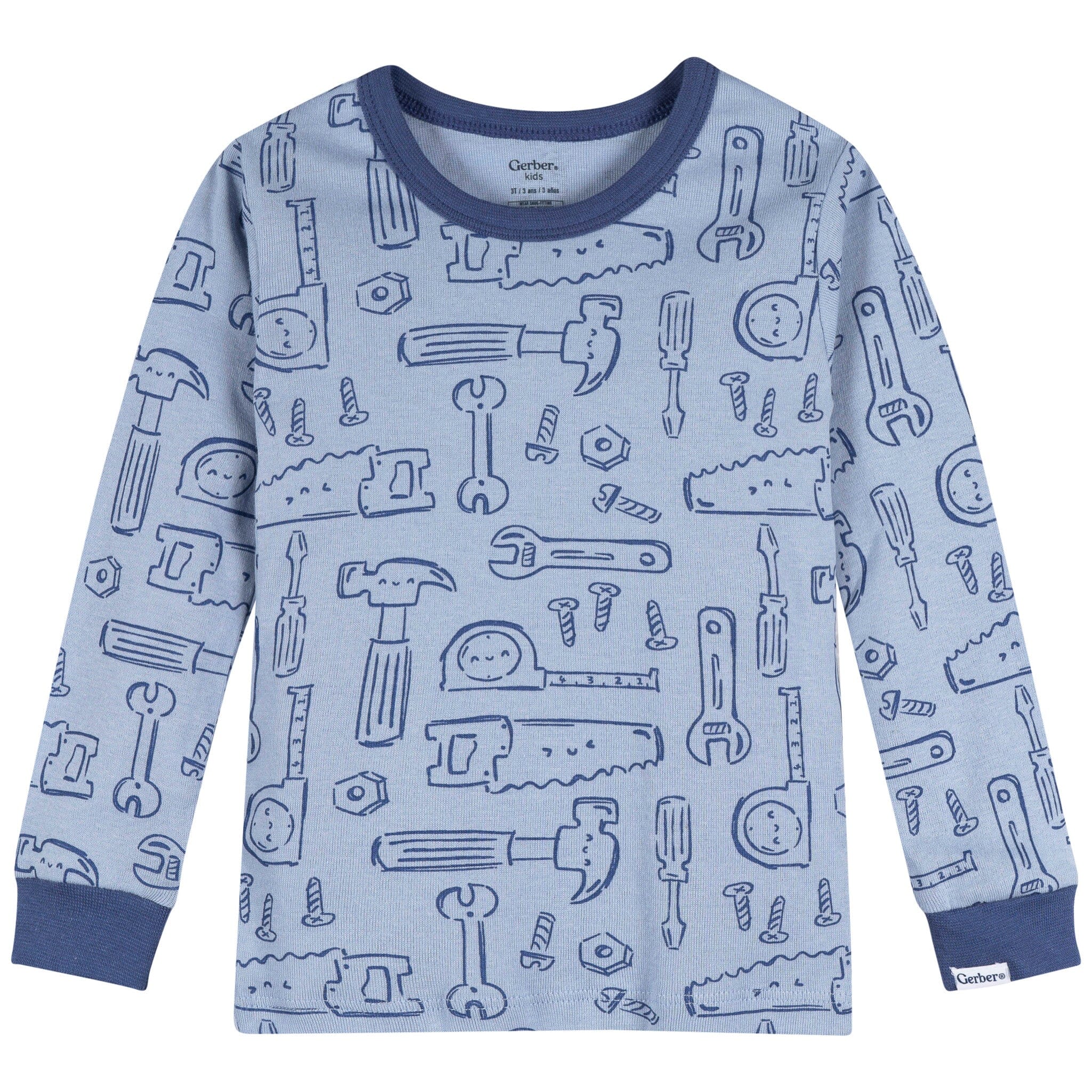 2-Piece Infant & Toddler Boys Blue Tools Cotton Pajama Set sleepwear Gerber® 