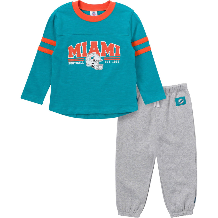 2-Piece Infant & Toddler Boys Miami Dolphins Shirt and Sweatpant Set NFL NFL 