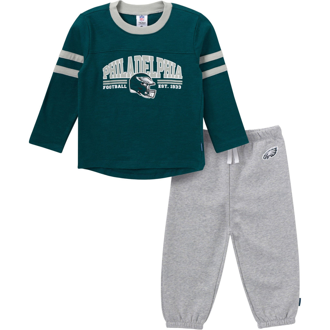 2-Piece Infant & Toddler Boys Philidelphia Eagles Shirt and Sweatpant Set NFL NFL 