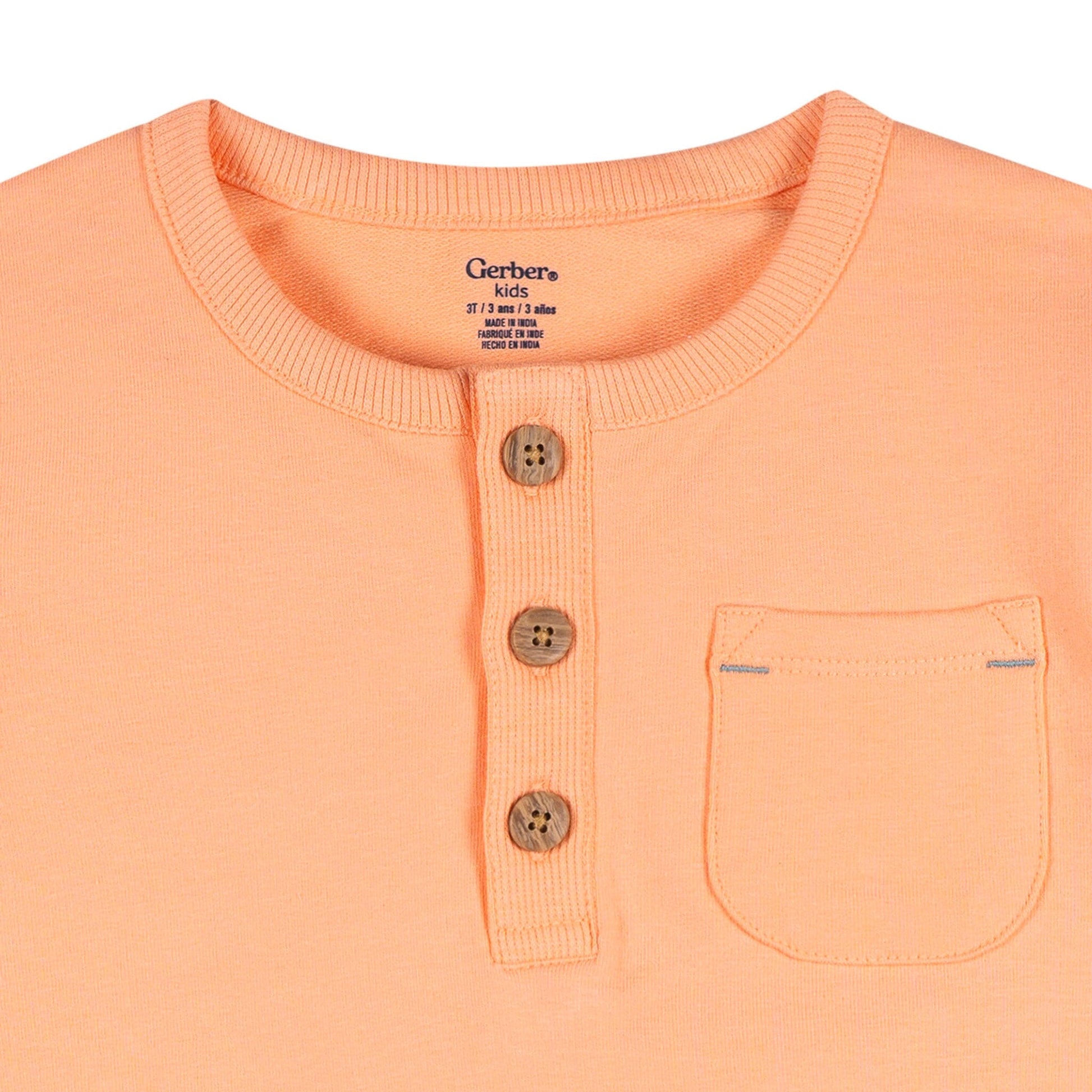 2-Piece Infant & Toddler Boys Peach Henley Top and Shorts Set Outfits & Sets Gerber® 