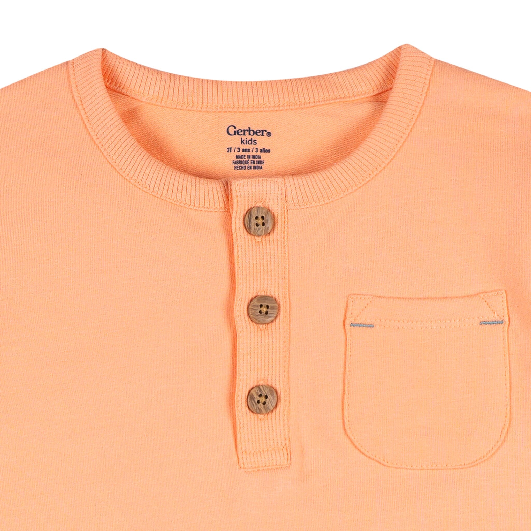 2-Piece Infant & Toddler Boys Peach Henley Top and Shorts Set Outfits & Sets Gerber® 