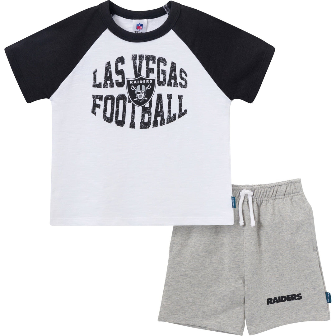 2-Piece Infant & Toddler Boys Las Vegas Raiders T-Shirt and Shorts Set Outfits & Sets NFL 