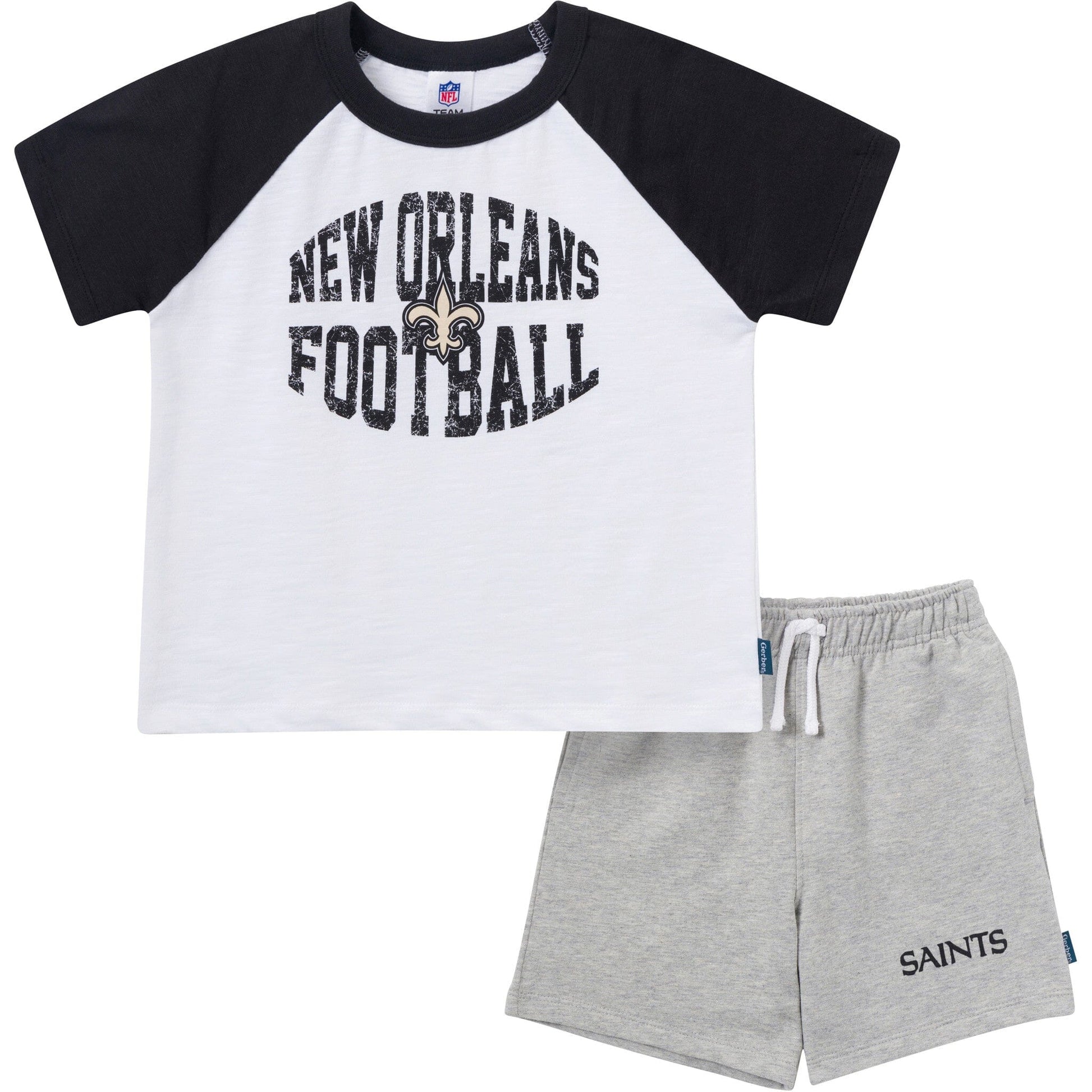 2-Piece Infant & Toddler Boys New Orleans Saints T-Shirt and Shorts Set Outfits & Sets NFL 