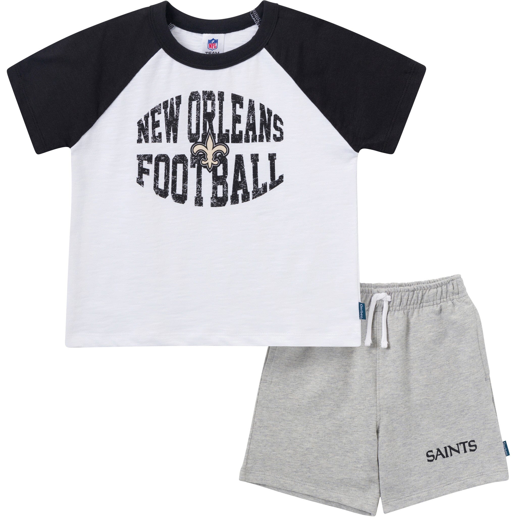 2-Piece Infant & Toddler Boys New Orleans Saints T-Shirt and Shorts Set Outfits & Sets NFL 