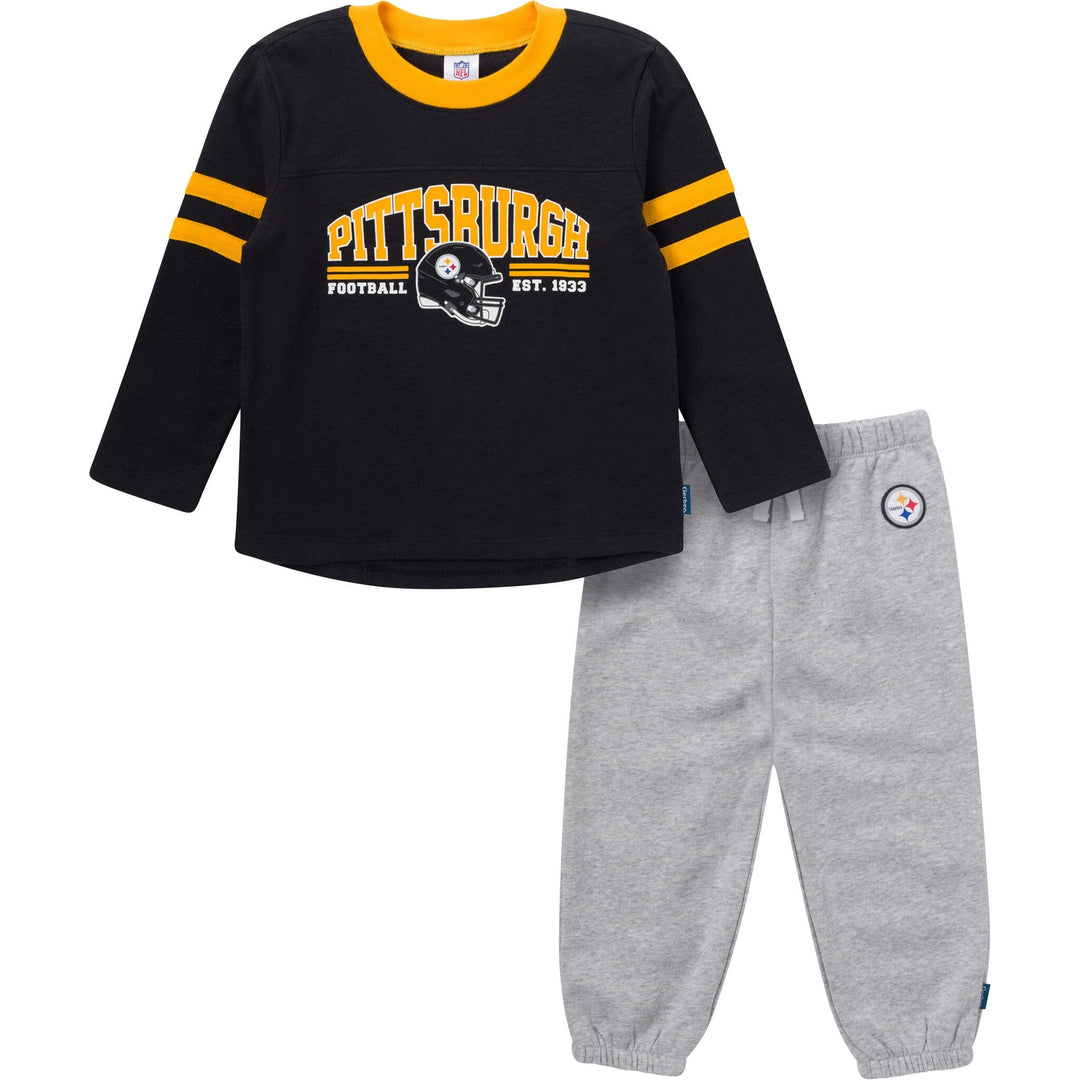 2-Piece Infant & Toddler Boys Pittsburgh Steelers Shirt and Sweatpant Set Outfits & Sets NFL 