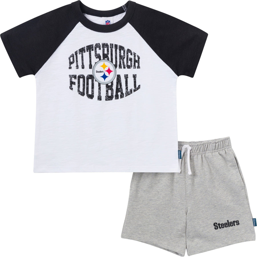 2-Piece Infant & Toddler Boys Pittsburgh Steelers T-Shirt and Shorts Set Outfits & Sets NFL 