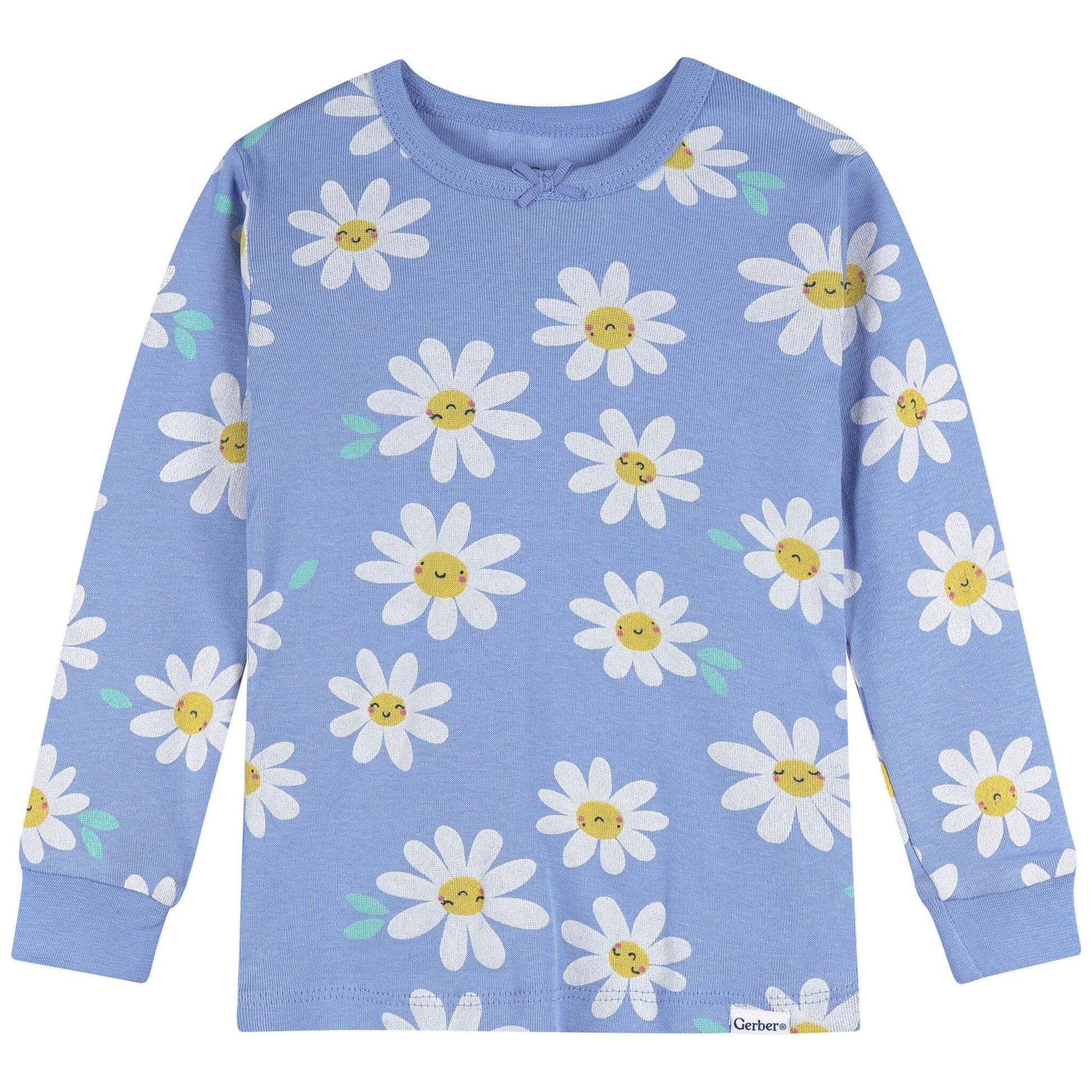 2-Piece Infant & Toddler Girls Blue Daisies Cotton Pajama Set sleepwear Gerber® 
