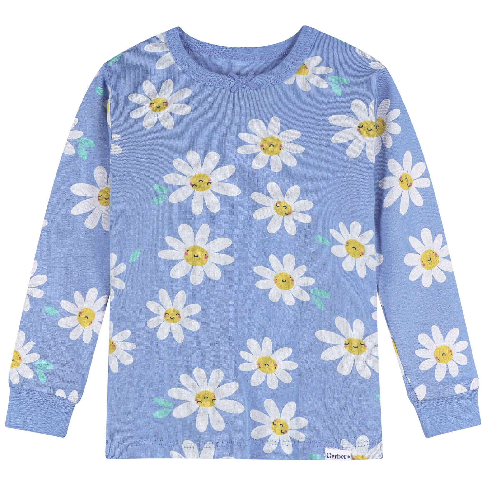 2-Piece Infant & Toddler Girls Blue Daisies Cotton Pajama Set sleepwear Gerber® 