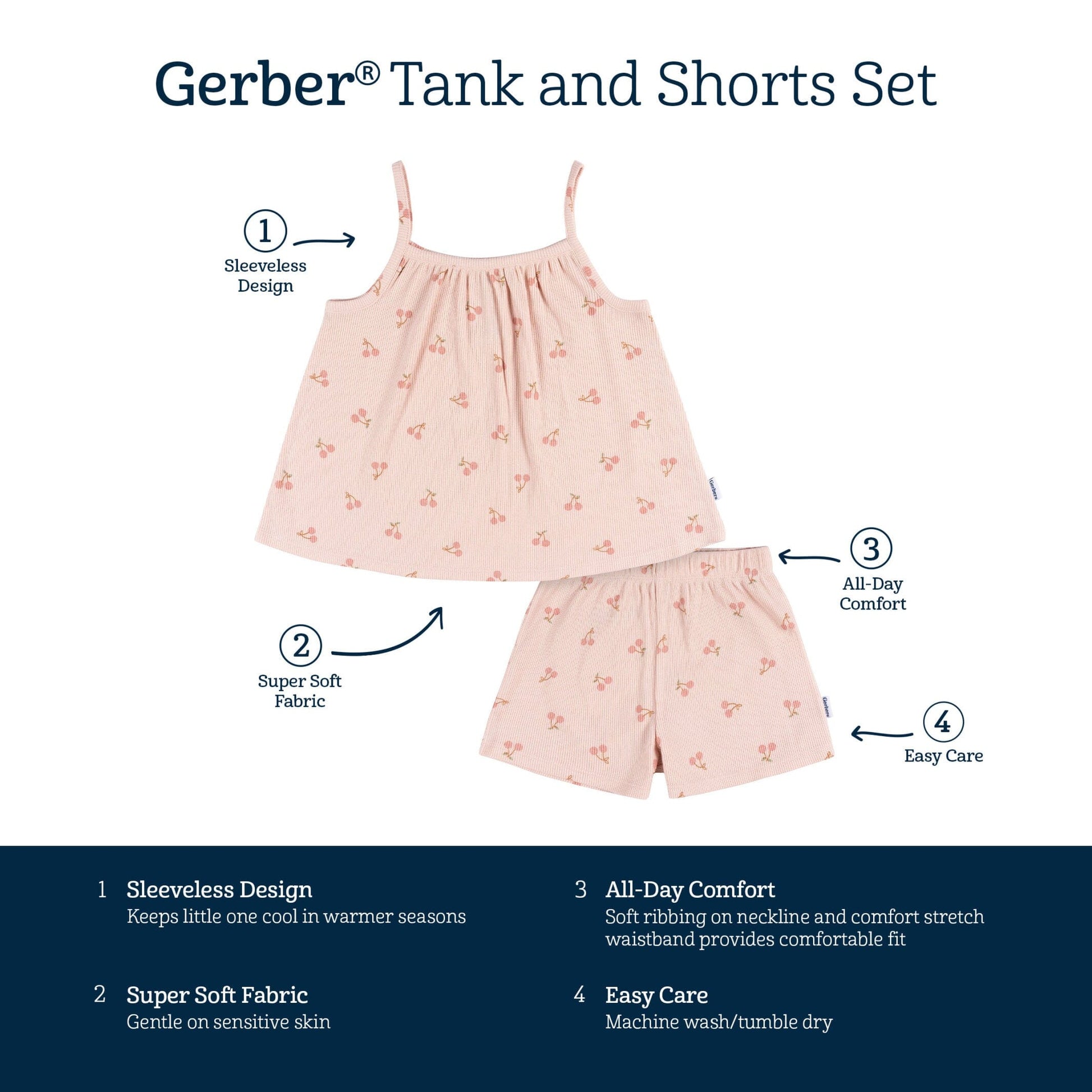2-Piece Infant and Toddler Girls Blush Shirt & Shorts Set