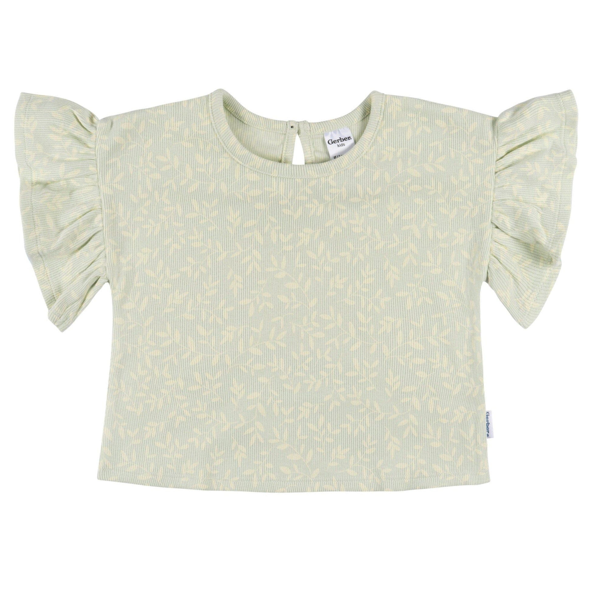 2-Piece Infant & Toddler Girls Green Leaves Shirt and Shorts Set