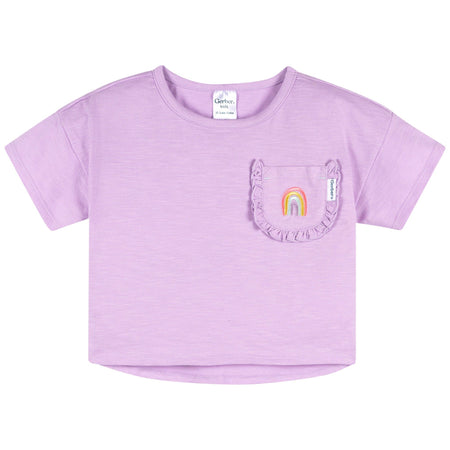 2-Piece Infant & Toddler Girls Rainbow Pocket Tee and Shorts Set