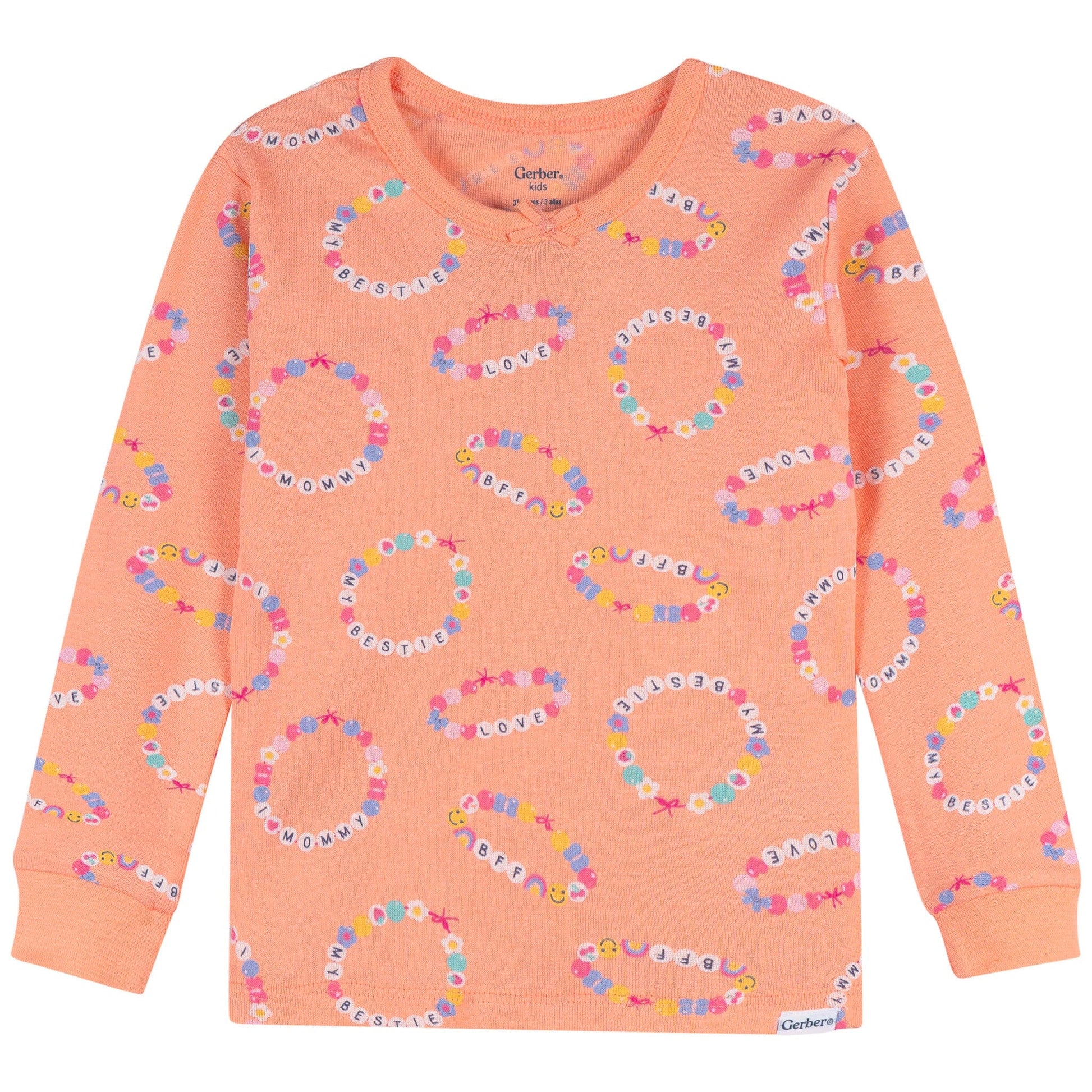 2-Piece Infant & Toddler Girls Peach Bracelets Cotton Pajama Set sleepwear Gerber® 
