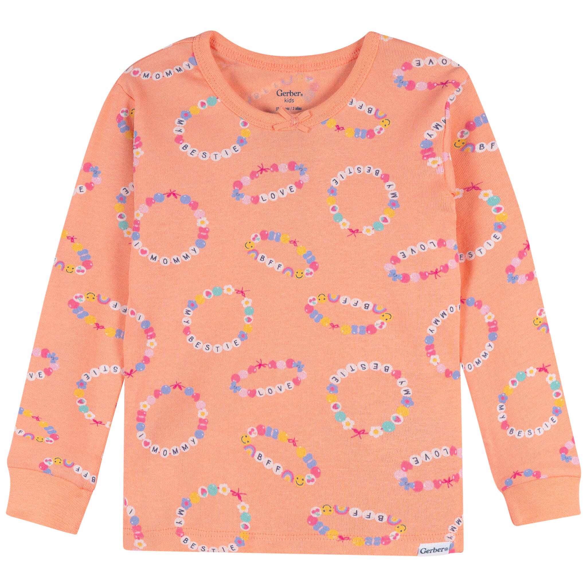 2-Piece Infant & Toddler Girls Peach Bracelets Cotton Pajama Set sleepwear Gerber® 