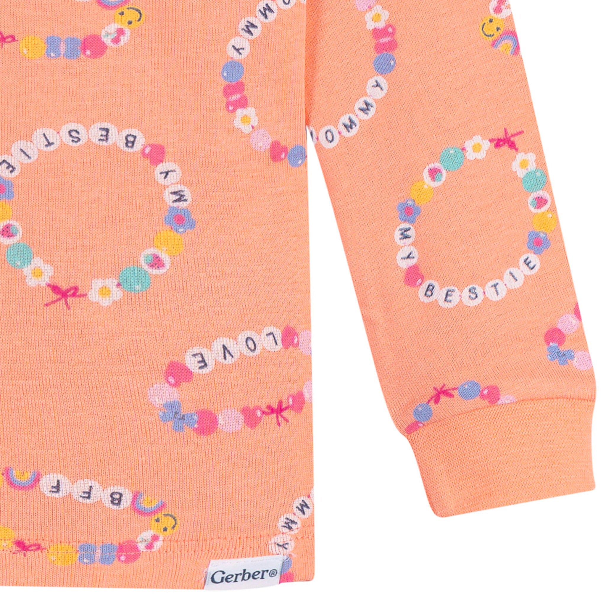 2-Piece Infant & Toddler Girls Peach Bracelets Cotton Pajama Set sleepwear Gerber® 