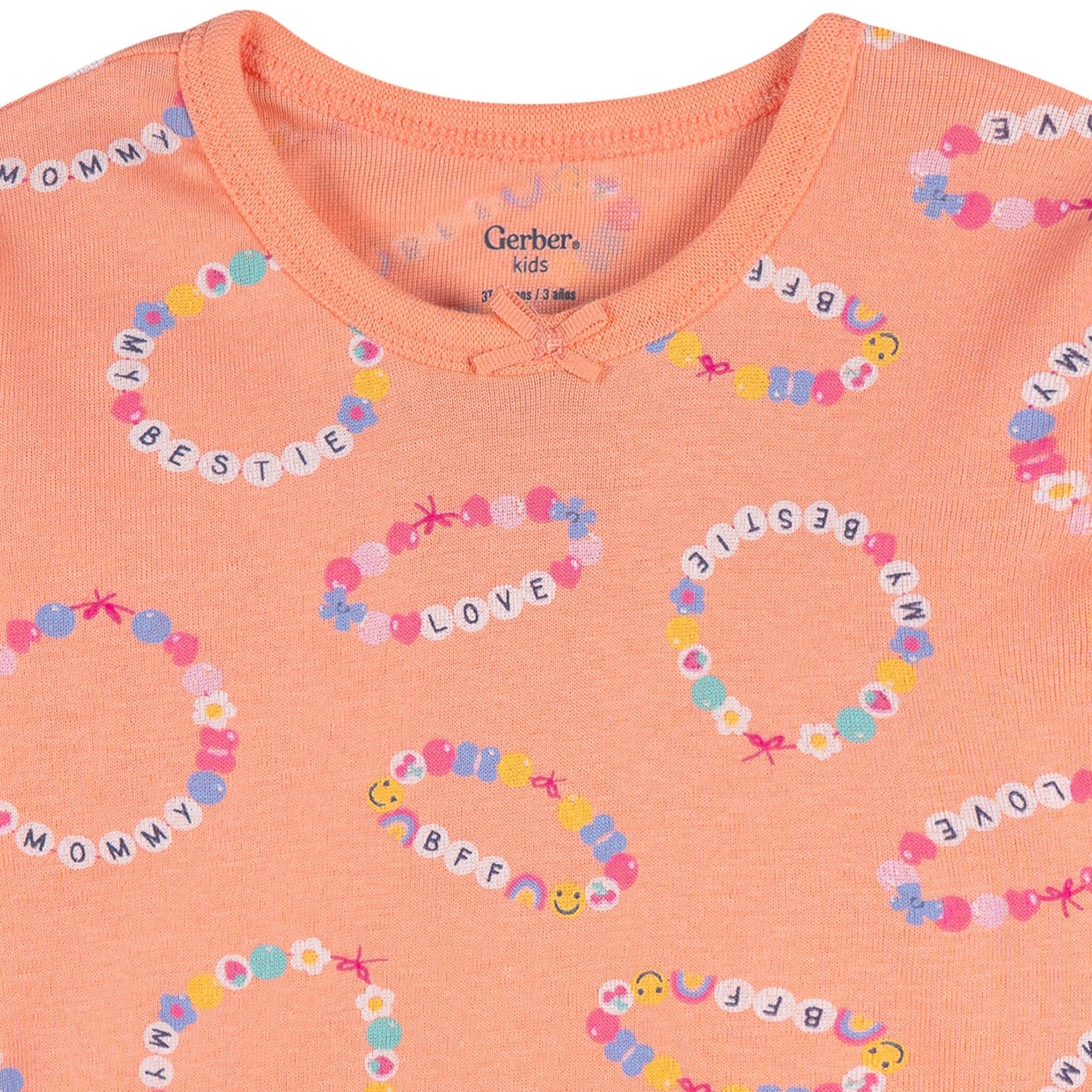 2-Piece Infant & Toddler Girls Peach Bracelets Cotton Pajama Set sleepwear Gerber® 