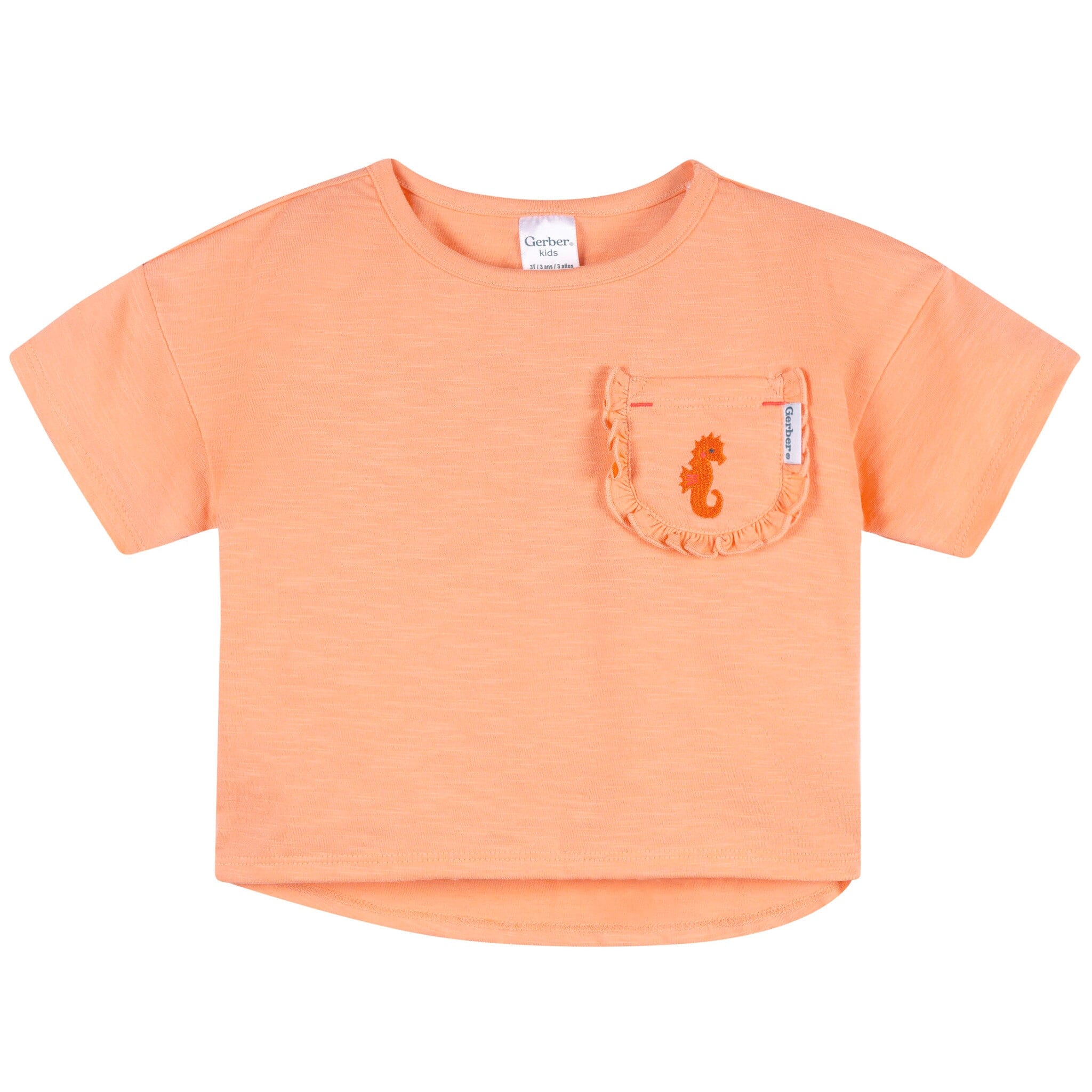 2-Piece Infant & Toddler Girls Peach Pocket Tee and Shorts Set Outfits & Sets Gerber® 