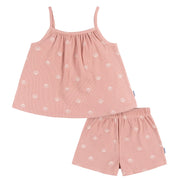 2-Piece Infant and Toddler Girls Seashells Shirt & Shorts Set