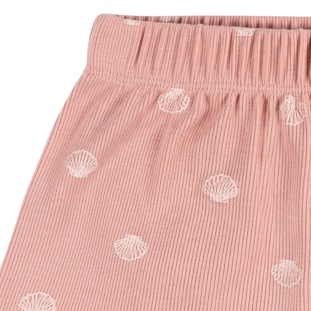 2-Piece Infant and Toddler Girls Seashells Shirt & Shorts Set