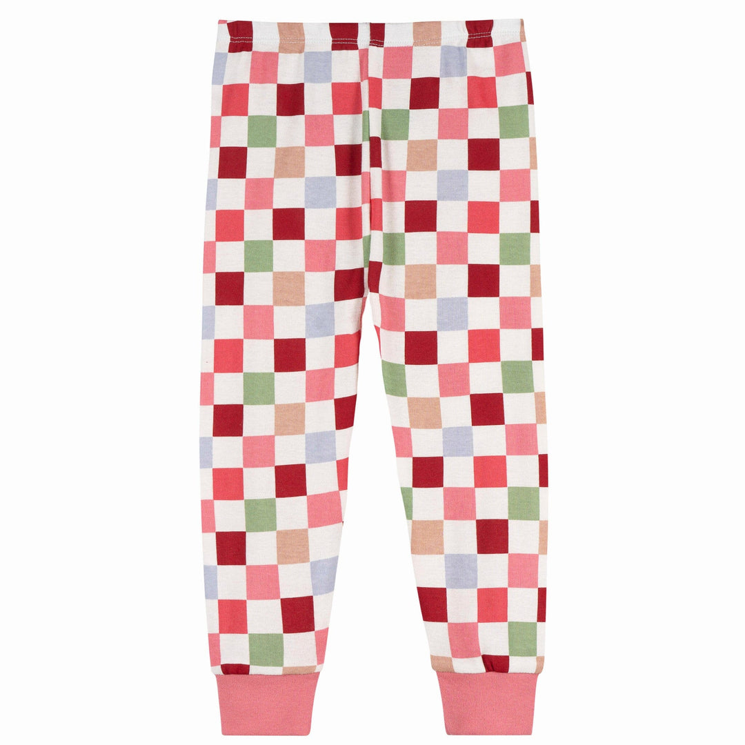 2-Piece Infant & Toddler Girls Multi Check Snug Fitting Pajama Set Sleepwear Gerber® 