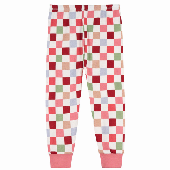 2-Piece Infant & Toddler Girls Multi Check Snug Fitting Pajama Set Sleepwear Gerber® 