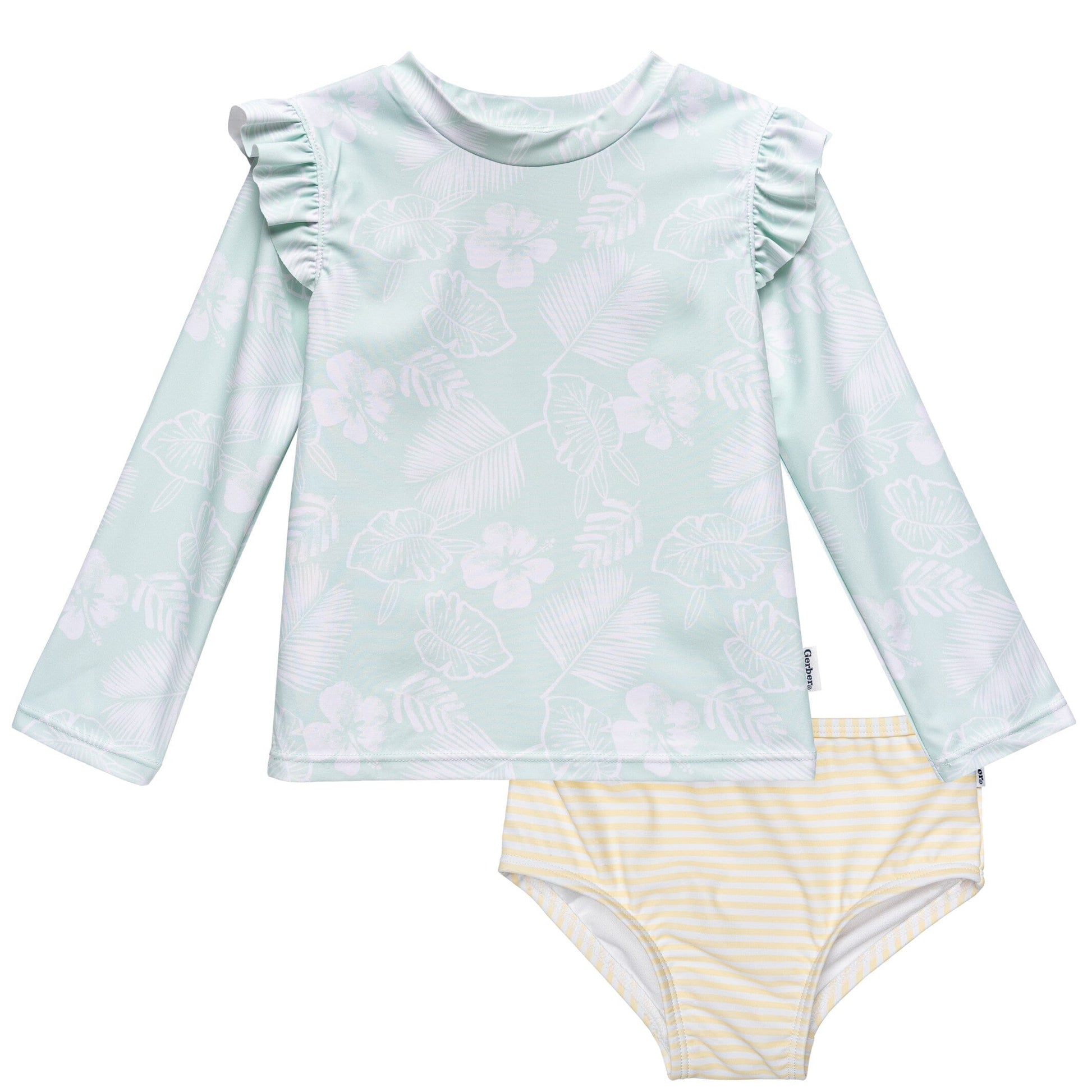 2-Piece Infant and Toddler Girls Tropical Rashguard Set