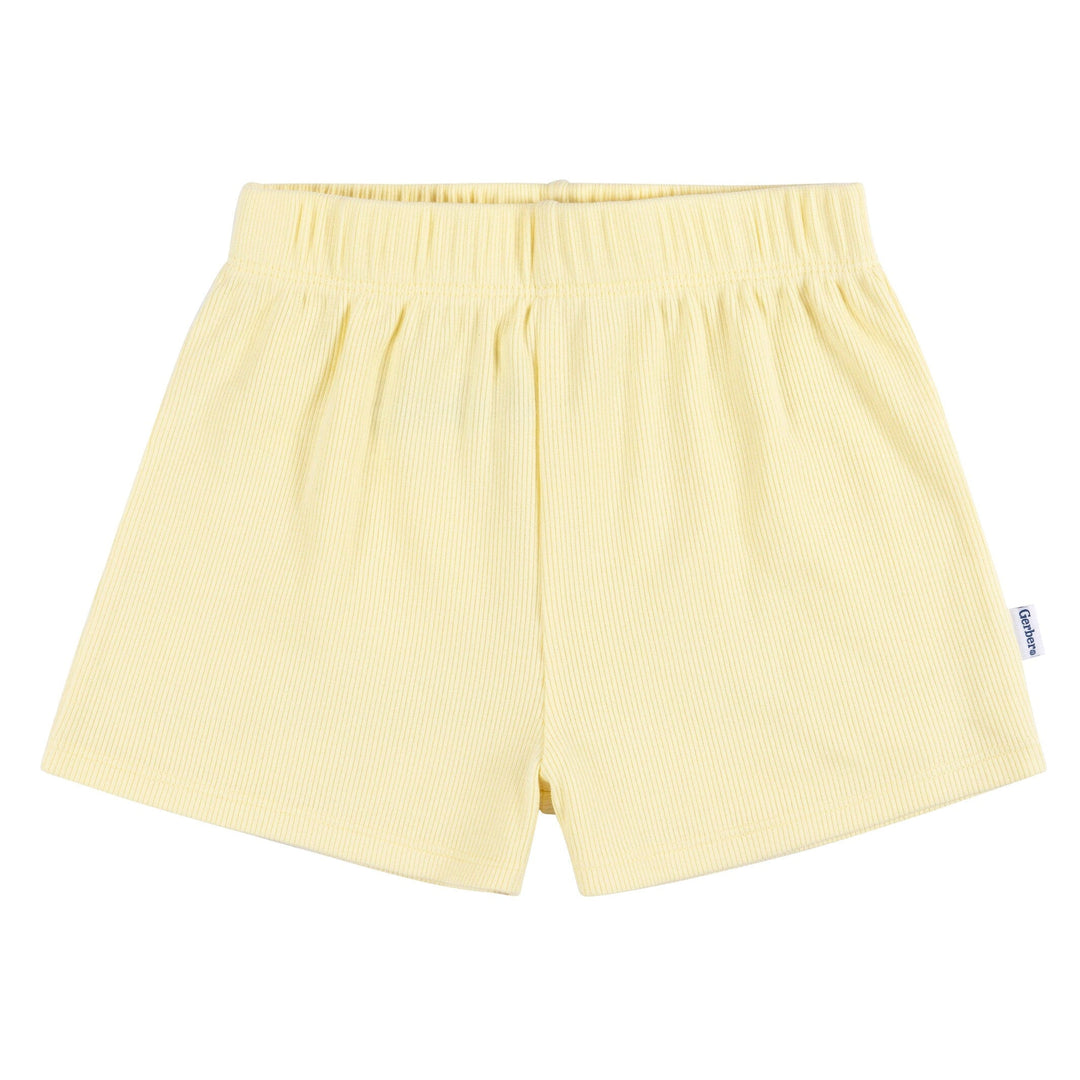 2-Piece Infant and Toddler Girls Yellow Shirt & Shorts Set