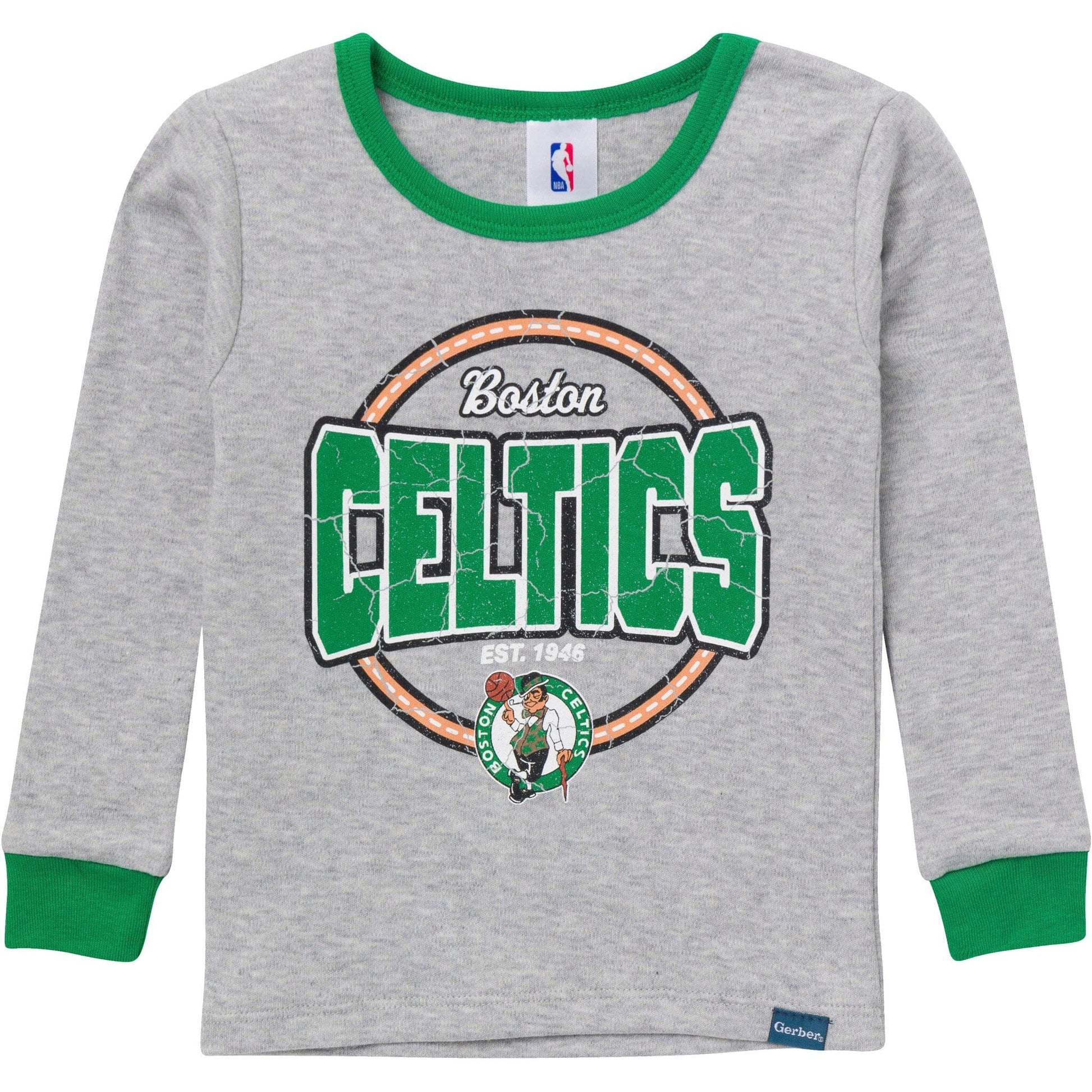 2-Piece Infant & Toddler Neutral Boston Celtics Snug Fit Pajamas Sleepwear Gerber® 
