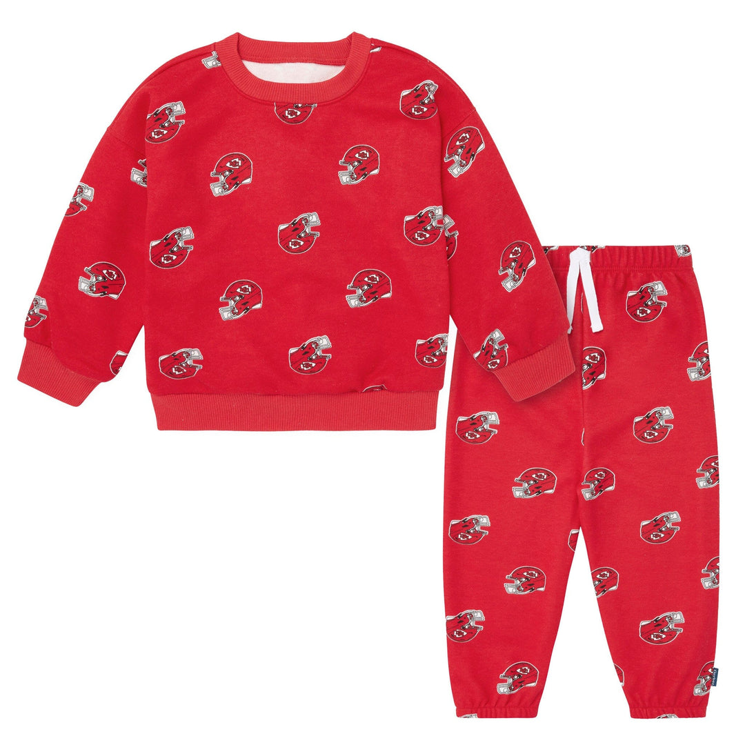 2-Piece Infant & Toddler Neutral Kansas City Chiefs Sweatshirt and Pant Set Outfits & Sets NFL 
