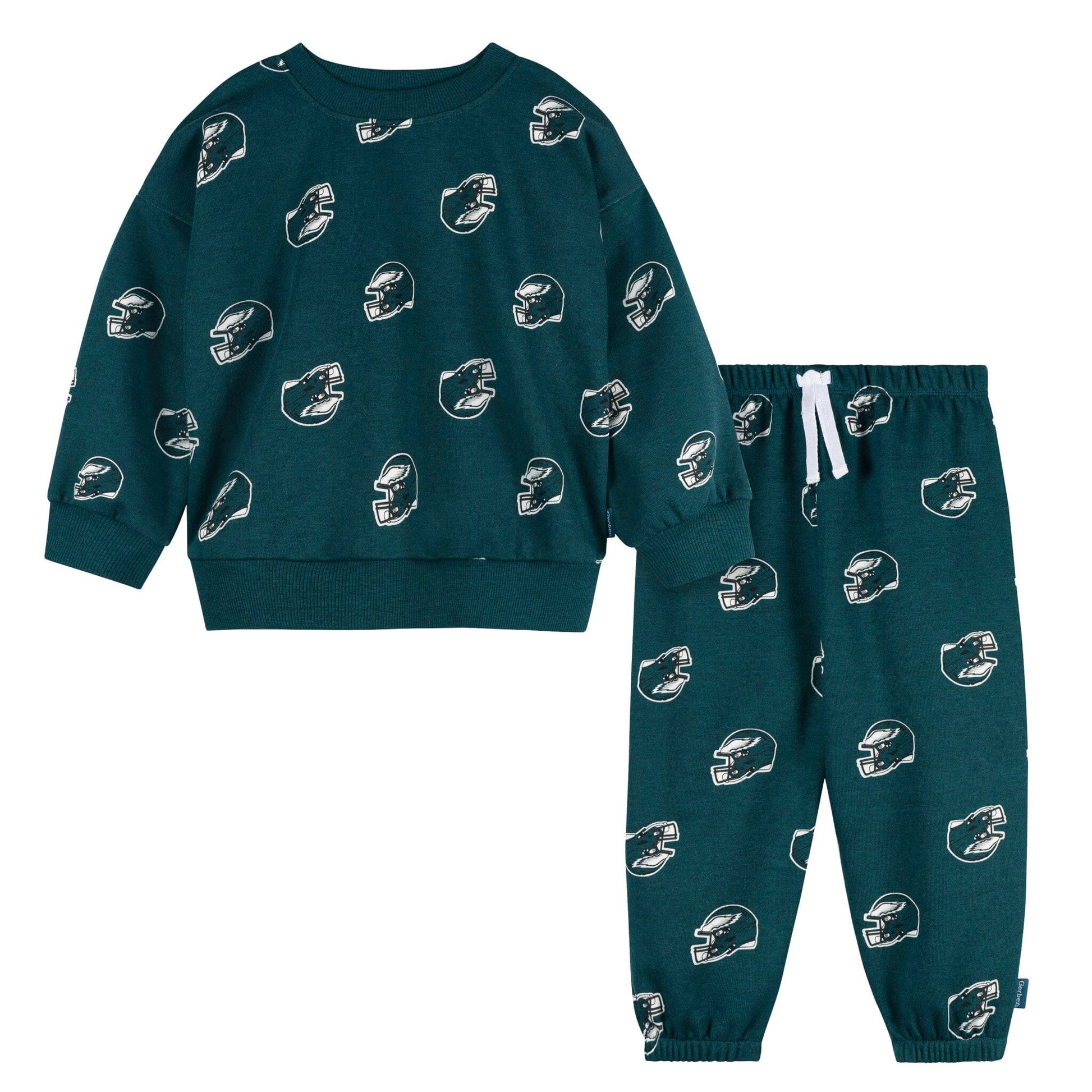 2-Piece Infant & Toddler Neutral Philidelphia Eagles Sweatshirt and Pant Set Outfits & Sets NFL 