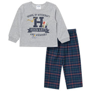 2-Piece Infant & Toddler Neutral Hogwarts Navy Plaid Pajamas sleepwear Gerber® 