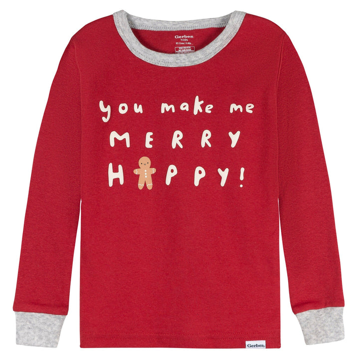 2-Piece Infant & Toddler Neutral Gingerbread House Snug Fitting Pajama Set Sleepwear Gerber® 