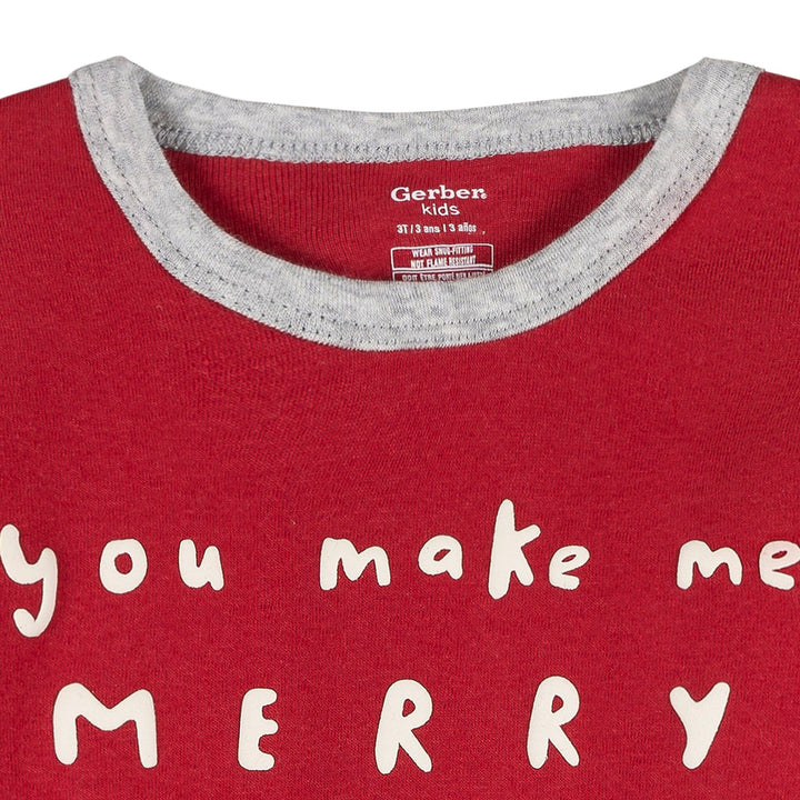 2-Piece Infant & Toddler Neutral Gingerbread House Snug Fitting Pajama Set Sleepwear Gerber® 