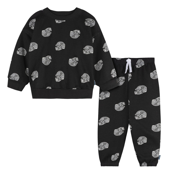 2-Piece Infant & Toddler Neutral Las Vegas Raiders Sweatshirt and Pant Set Outfits & Sets NFL 