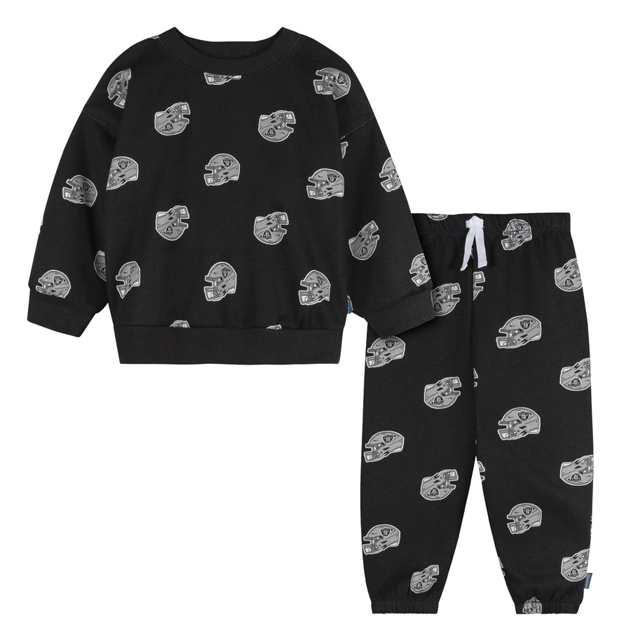 2-Piece Infant & Toddler Neutral Las Vegas Raiders Sweatshirt and Pant Set Outfits & Sets NFL 