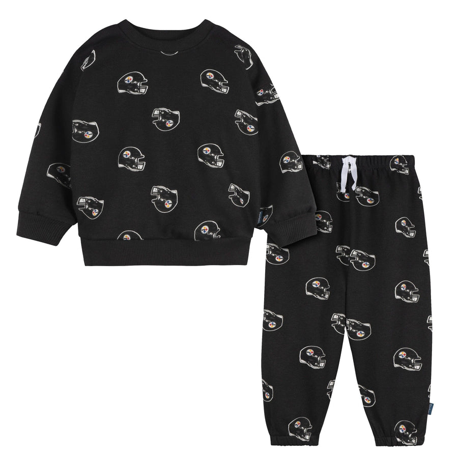 2-Piece Infant & Toddler Neutral Pittsburgh Steelers Sweatshirt and Pant Set Outfits & Sets NFL 
