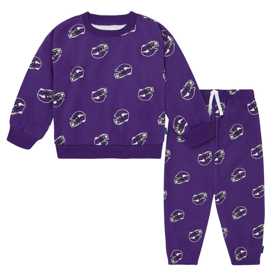 2-Piece Infant & Toddler Neutral Minnesota Vikings Sweatshirt and Pant Set Outfits & Sets NFL 