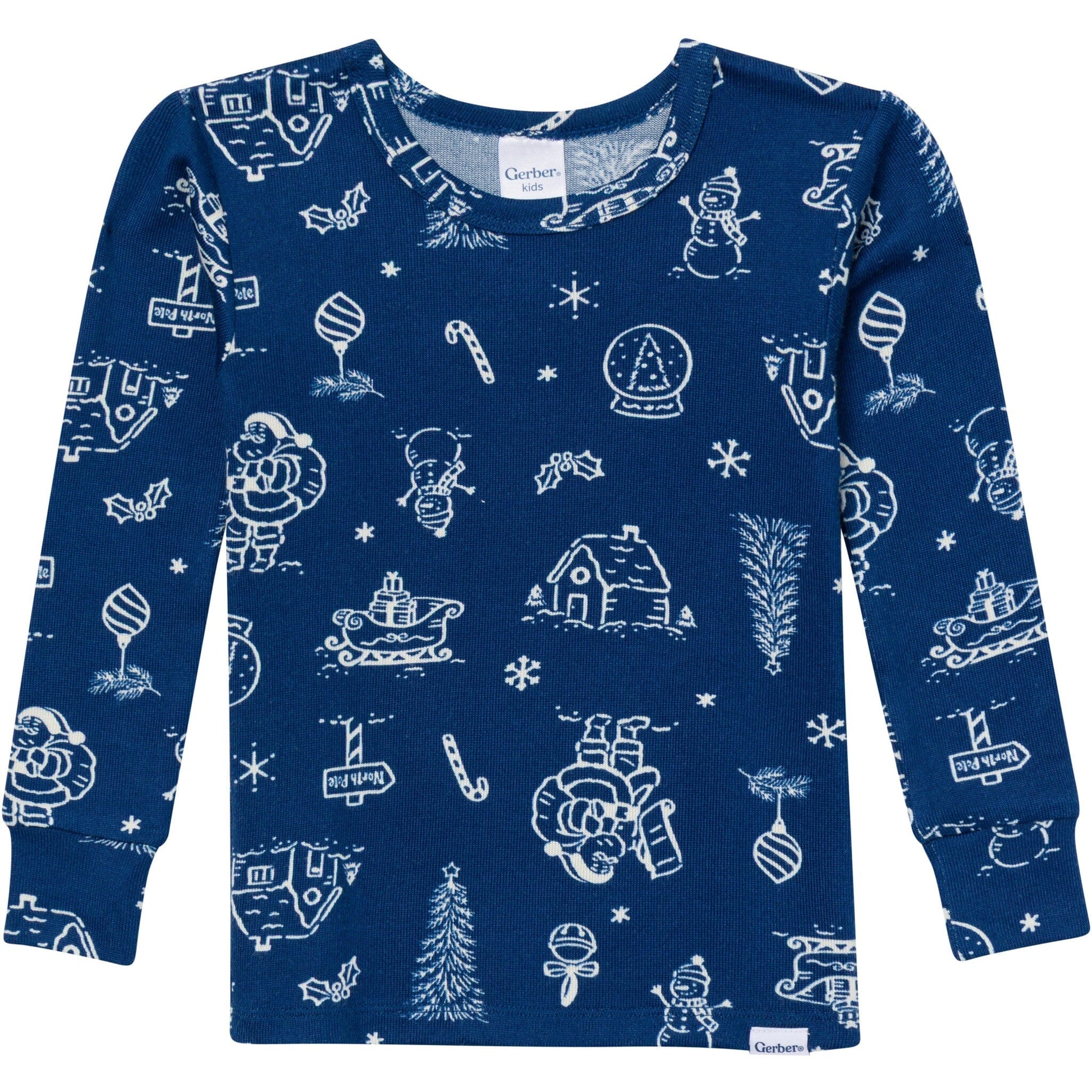 2-Piece Big Kids Neutral Navy Toile Hacci Pajamas Sleepwear Gerber® 