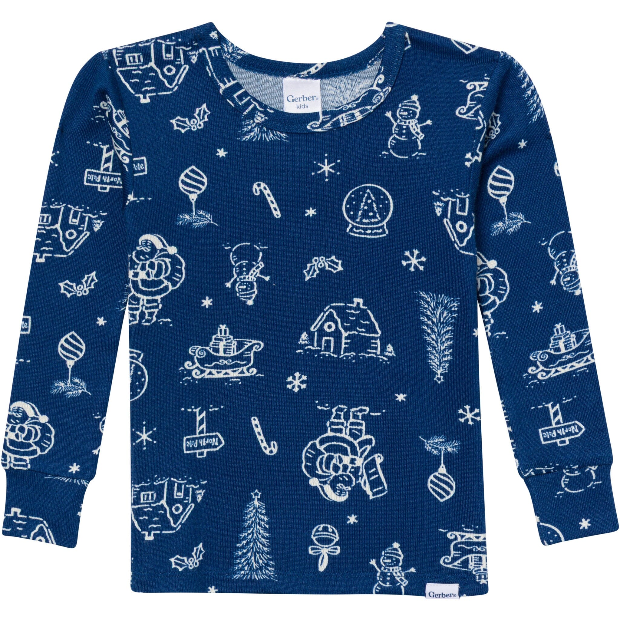 2-Piece Big Kids Neutral Navy Toile Hacci Pajamas Sleepwear Gerber® 