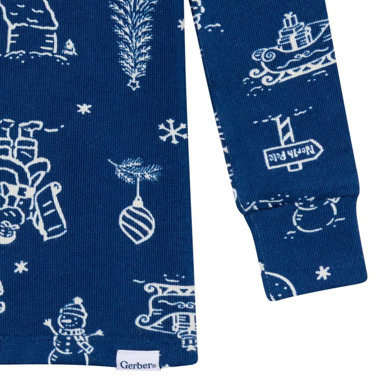 2-Piece Big Kids Neutral Navy Toile Hacci Pajamas Sleepwear Gerber® 