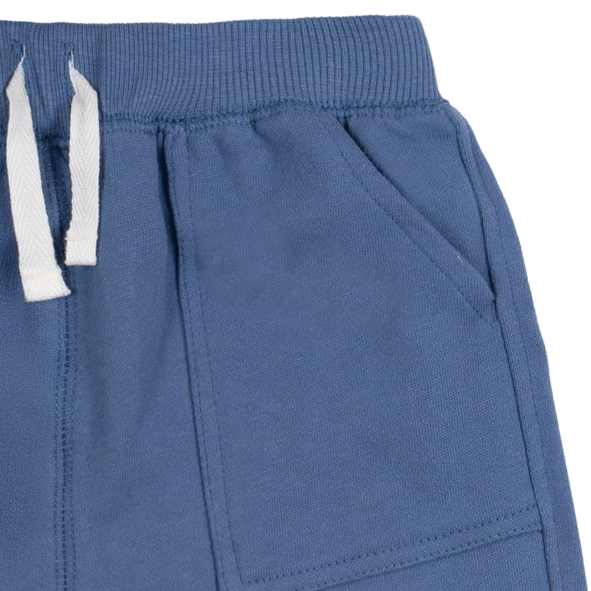 2-Piece Toddler Boys Blue Quilted Top & Jogger Set